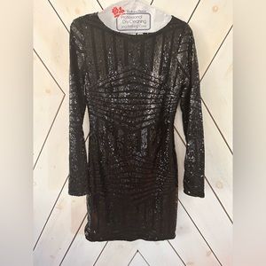 Black Sequin Dress - pink lily boutique Size Med NWT